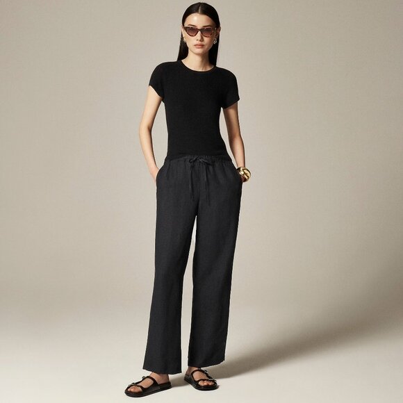 J. Crew New Soleil Pant in Linen Black - Picture 1 of 5